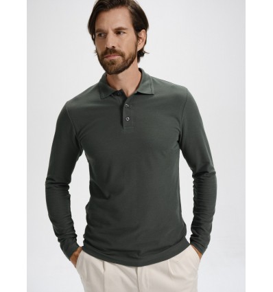Tricou Polo Pique maneca lunga